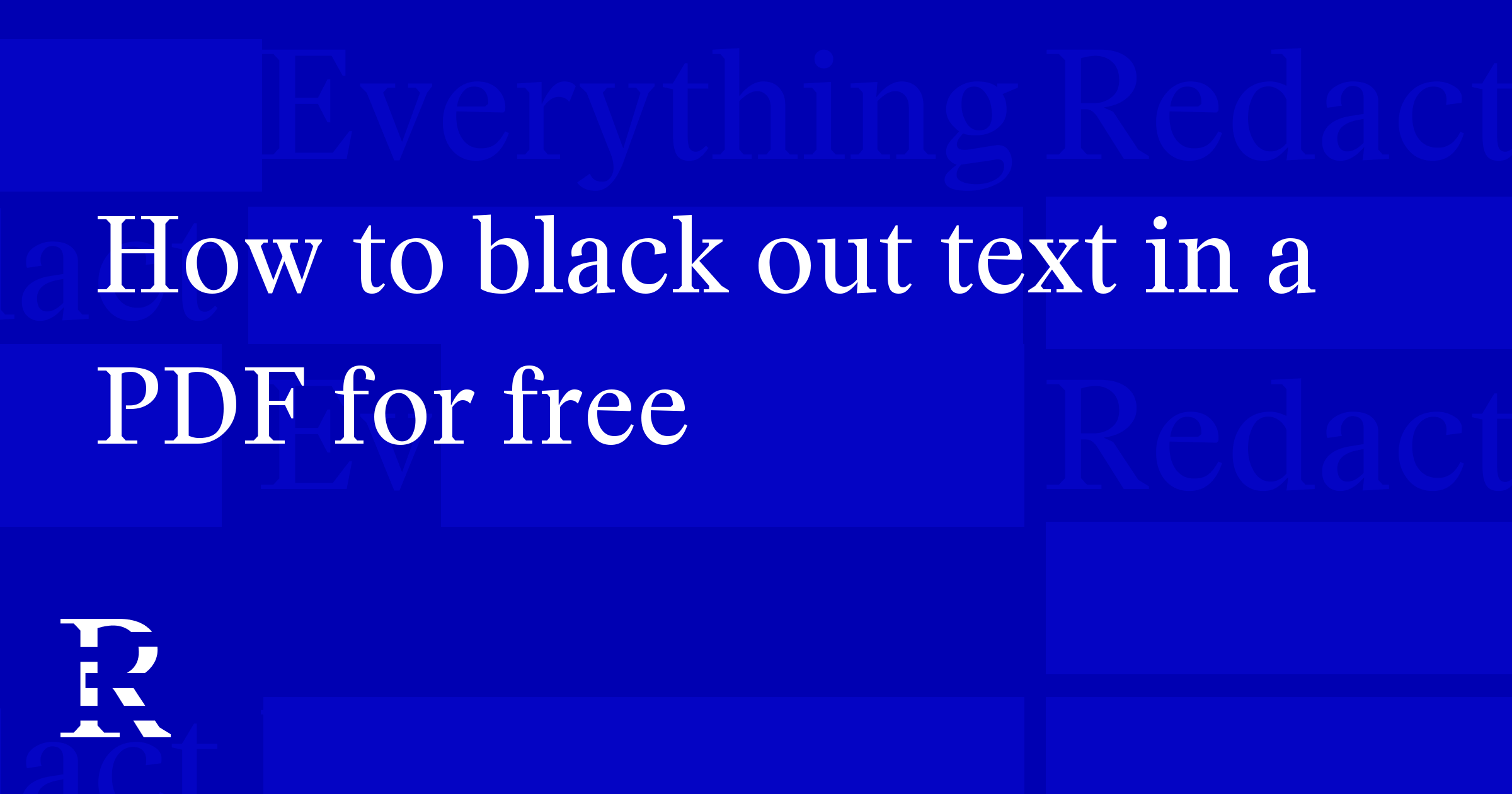 How to black out text in a PDF for free